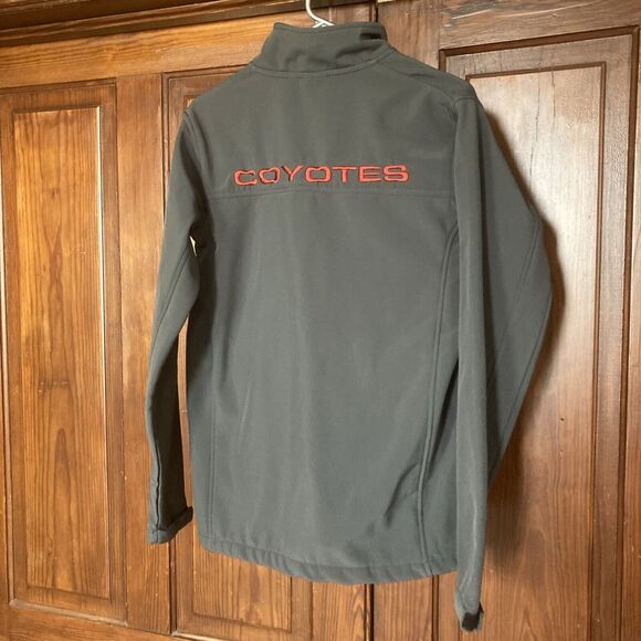 NHL Full Zip Softshell Coyotes Front Back Embroidered Track Jacket Size S Grey - Picture 2 of 10